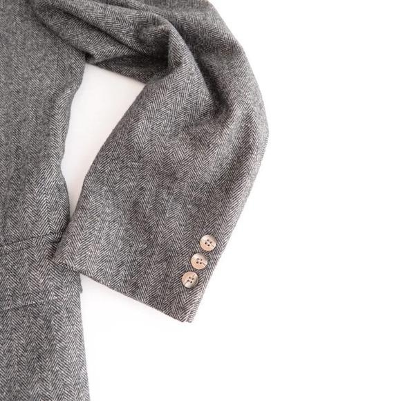 Vintage '90s Jacobson's Grey Tweed Double Button 100% Camel Hair Blazer 42R - Picture 16 of 16